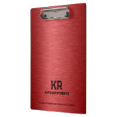 Red Metallic textuur aangepaste zwarte tekst Klembord (Links)