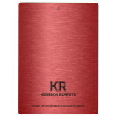 Red Metallic textuur aangepaste zwarte tekst Klembord (Achterkant)