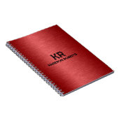 Red Metallic textuur aangepaste zwarte tekst Notitieboek (Rechterzijde)