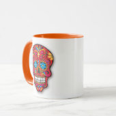 Red Mexican Sugar Skull Day of the Dead Mok (Voorkant links)