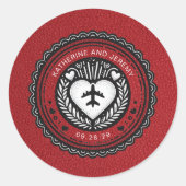 Red Mexico Passport Ronde Sticker (Voorkant)
