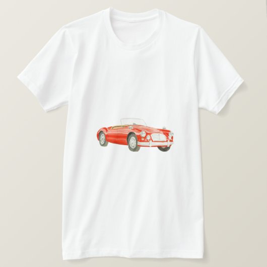 Red MGA Classic car T Shirt, aanpasbaar T-shirt (Design voorkant)
