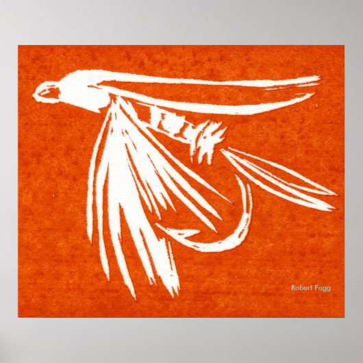 "Red Midge" Poster pêche à la mouche. liage à la m (Devant)