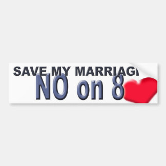 Red mijn huwelijk!!! Neen op 8 Bumpersticker