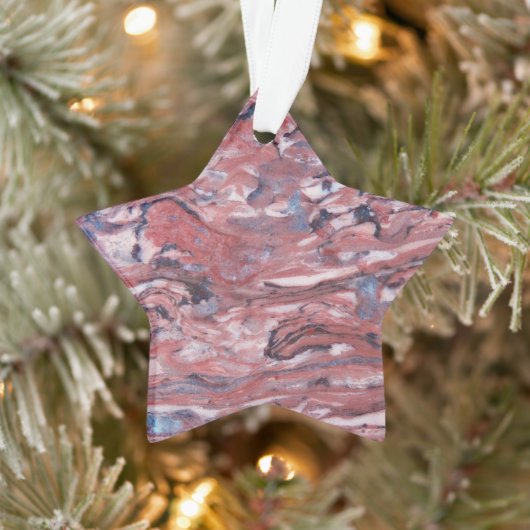 Red Mineral Stone Abstract Patroon Ornament (Boom)
