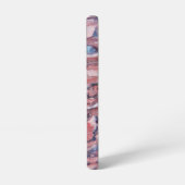 Red Mineral Stone Abstract Patroon Samsung Galaxy Hoesje (Linkerkant)