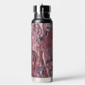 Red Mineral Stone Abstract Patroon Waterfles (Links)