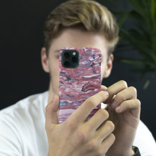 Red Mineral Stone Pattern iPhone 16 Hoesje