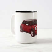Red Mini Cooper Tweekleurige Koffiemok (Voorkant links)