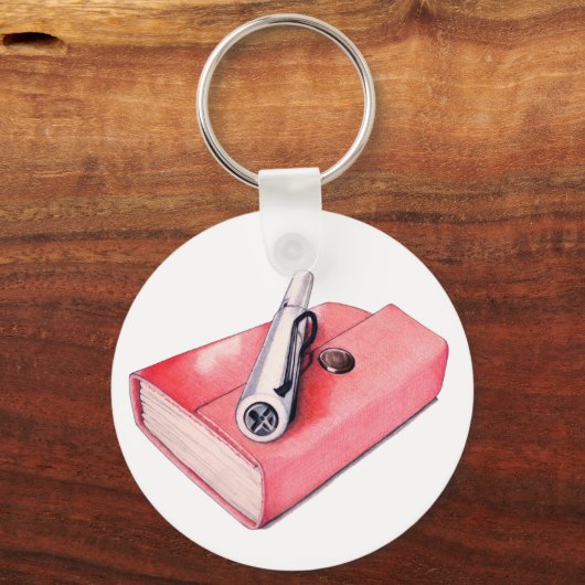 Red Mini Sketchbook Sleutelhanger (Voorkant)