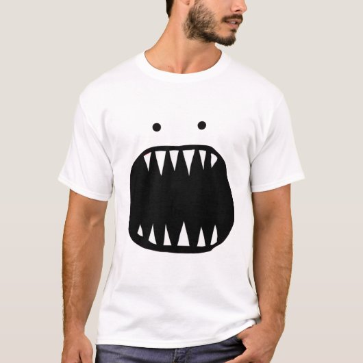 Red Minimal Monster Face T-shirt (Voorkant)