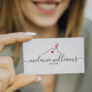 Red Minimal Realtor Visitekaartje