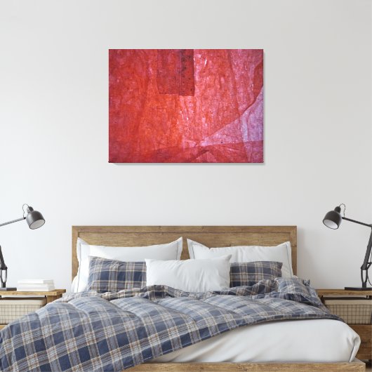 Red minimalism Stretched Canvas Print,Ordinary red (Insitu (Slaapkamer))
