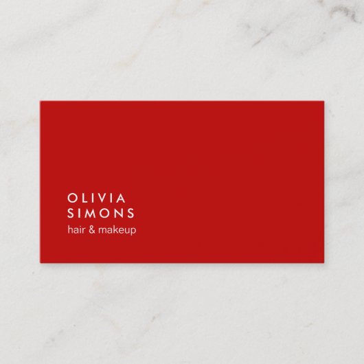 Red Minimalist Business Cards Visitekaartje (Voorkant)