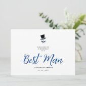 Red Minimalist Exquisite Gorgeous Script Best Man  Kaart (Staand voorkant)