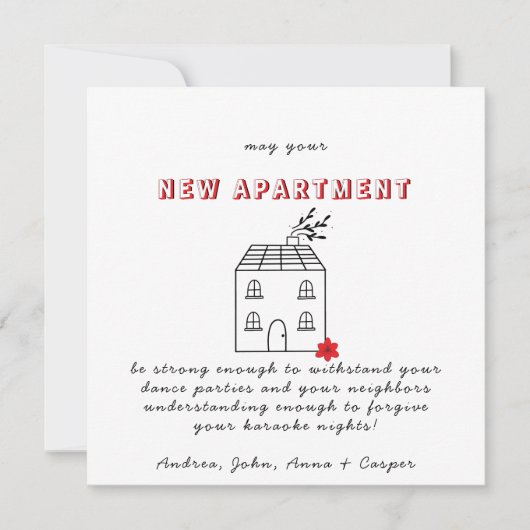 RED MINIMALIST feliciteert u met uw nieuwe apparte Feestdagenkaart (Voorkant)