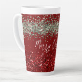 Red Mint Green Glitter Sparkle Kerstmis Latte Mok (Linkerhoek)