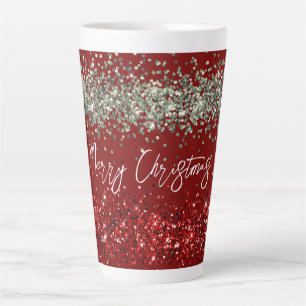 Red Mint Green Glitter Sparkle Kerstmis Latte Mok