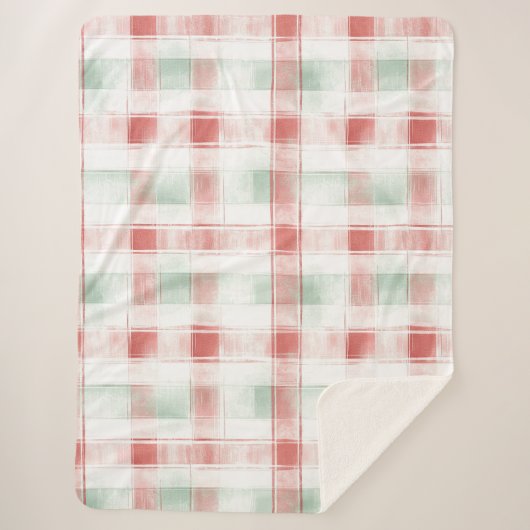 Red Mint Peppermint Mocha Plaid Stripes   (Devant)