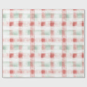 Red Mint Peppermint Mocha Plaid Stripes Christmas Cadeaupapier (Vlak)