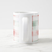 Red Mint Peppermint Mocha Plaid Stripes Christmas Extra Grote Beker (Achterkant)