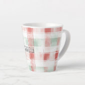 Red Mint Peppermint Mocha Plaid Stripes Christmas Latte Mok (Rechterhoek)