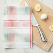 Red Mint Peppermint Mocha Plaid Stripes Christmas Theedoek (Quarter Fold)