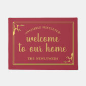 Red Mistletoe Bienvenue à notre tapis de portes (Devant)