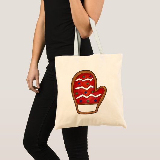 Red Mitten Frosted Sugar Cookie Kerstfeestdag Tote Bag (Voorkant (product))