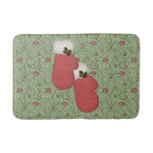 Red Mittens Kerstmis Bath Mat (Voorkant)