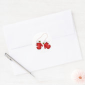 Red Mittens Ronde Sticker (Envelop)