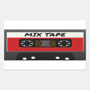 Red Mix-tape - geïnspireerde 80 en 90-inch retroa Rechthoekige Sticker