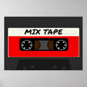 Red Mix-tape - geïnspireerde 80 en 90-inch retroac Poster
