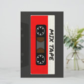Red Mix-tape - geïnspireerde 80 en 90-inch retrosp Briefpapier (Staand voorkant)