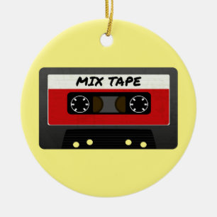 Red Mix-tape - geïnspireerde 80 en 90-inch retrosp Keramisch Ornament