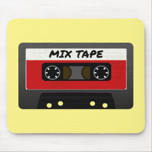 Red Mix-tape - geïnspireerde 80 en 90-inch retrosp Muismat