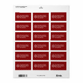 Red Mod Stippen Snowflake - Adres Label (Full Sheet)