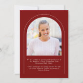 Red Modern 2 Photo Arch Afstuderen Aankondiging (Achterkant)
