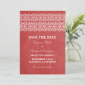 Red Modern Bohemian Save the Date Invitation (Debout devant)