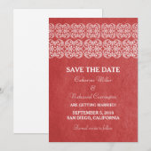 Red Modern Bohemian Save the Date Invitation (Devant / Derrière)