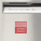 Red Modern Bohemian Save the Date Magnet (In Situ (Lave-vaisselle))
