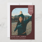 Red Modern Chic Photo Graduation Party Invitation (Devant)