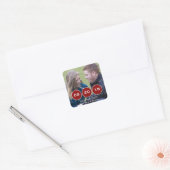 Red Modern Circles Photo Save the Date Stickers (Enveloppe)