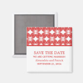 Red Modern Deco sparen de Magnet van de Datum Magneet (Voorkant / Achterkant)