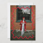 Red Modern Graduation Invitations Faire-part (Devant)