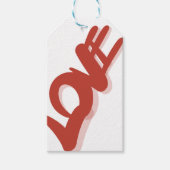 red modern lettering love  cadeaulabel (Voorkant)