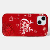 Red Modern Merry kerst Case-Mate iPhone Case (Achterkant (horizontaal))