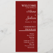 Red Modern Minimalist Bridal Program QR Code Programma (Voorkant)