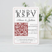 Red Modern Photo RSVP Insert QR Code (Staand voorkant)