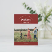 Red Modern Prettige feestdagen Aangepast fotojaar (Staand voorkant)